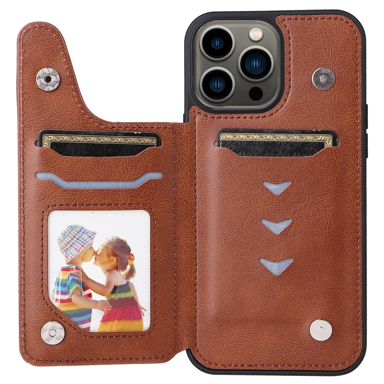 For iPhone 13 Pro Max Solid Color Double Buckle Zipper Shockproof Phone Case