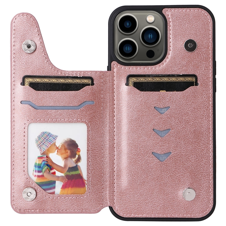 For iPhone 13 Pro Max Solid Color Double Buckle Zipper Shockproof Phone Case