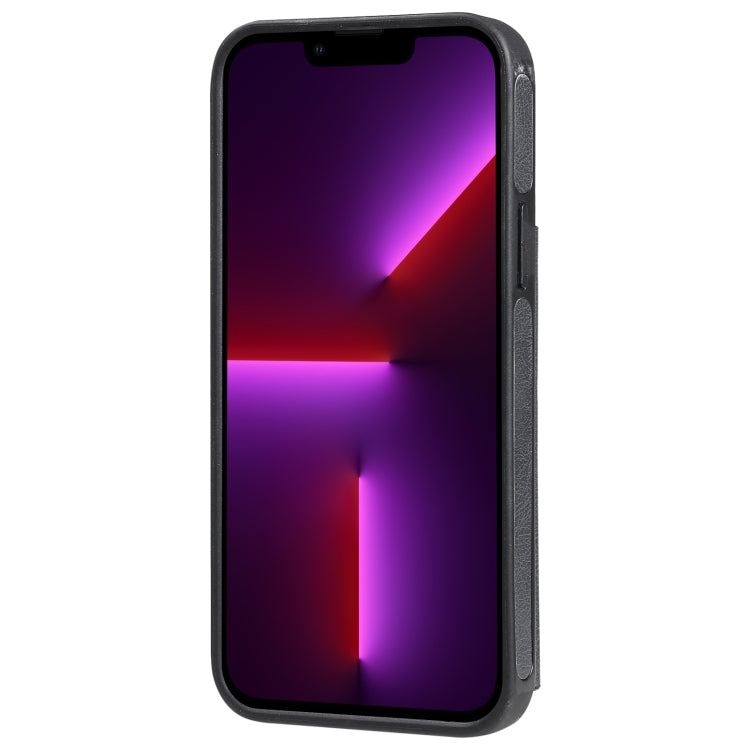 For iPhone 13 Pro Max Solid Color Double Buckle Zipper Shockproof Phone Case