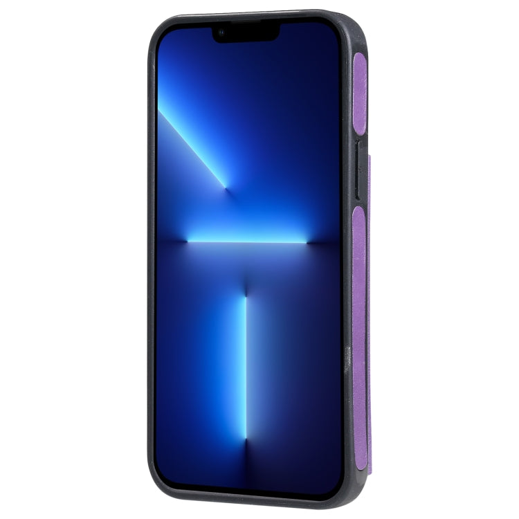 For iPhone 13 Pro Solid Color Double Buckle Zipper Shockproof Phone Case