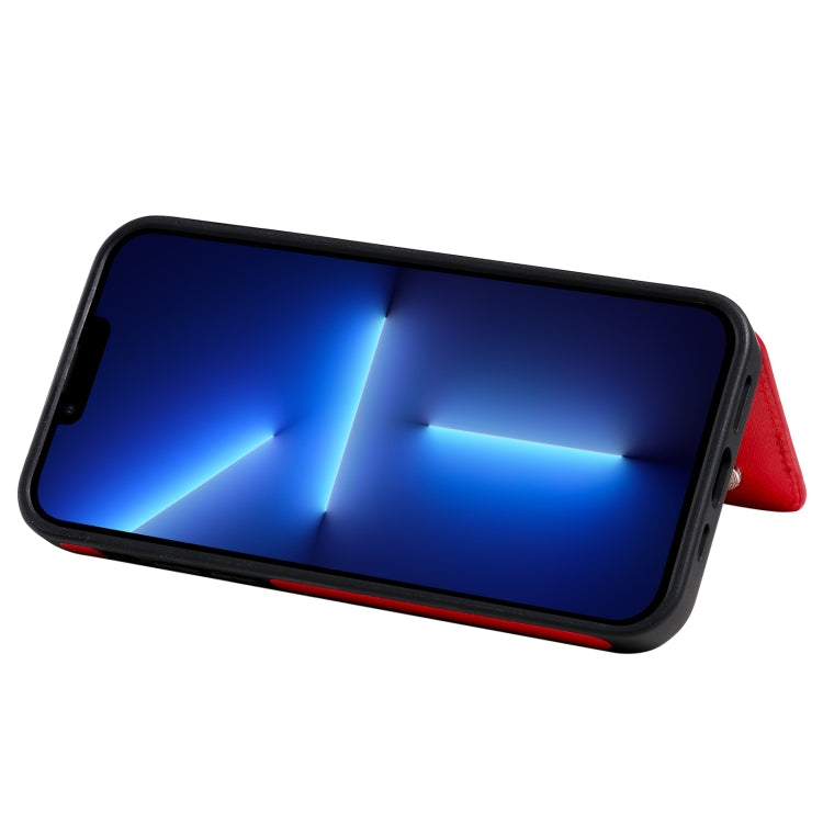 For iPhone 13 Pro Solid Color Double Buckle Zipper Shockproof Phone Case