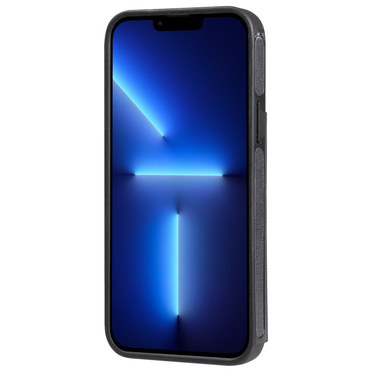 For iPhone 13 Pro Solid Color Double Buckle Zipper Shockproof Phone Case