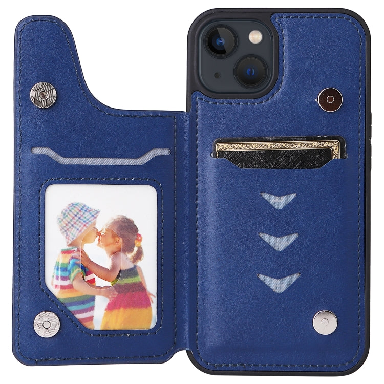 For iPhone 13 Solid Color Double Buckle Zipper Shockproof Phone Case