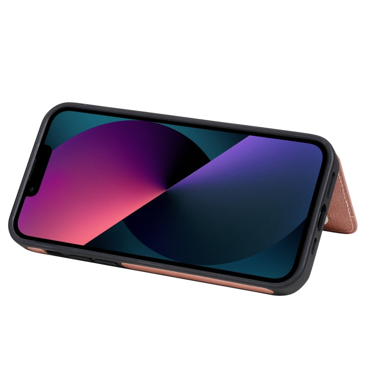 For iPhone 13 Solid Color Double Buckle Zipper Shockproof Phone Case