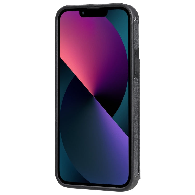 For iPhone 13 Solid Color Double Buckle Zipper Shockproof Phone Case