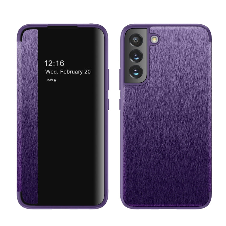 For Samsung Galaxy S22+ 5G Window View Leather Phone Case