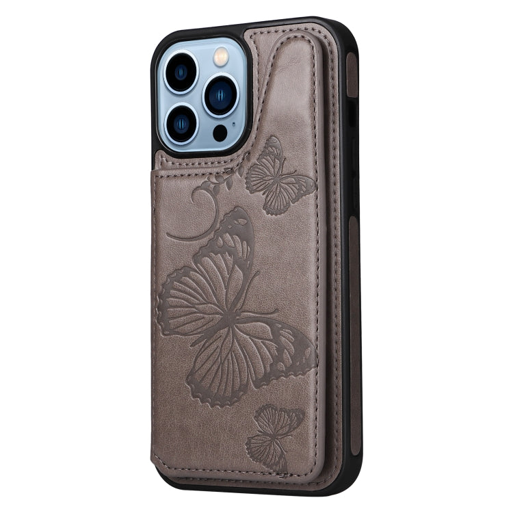For iPhone 13 Pro Max Butterfly Embossing Pattern Shockproof Phone Case