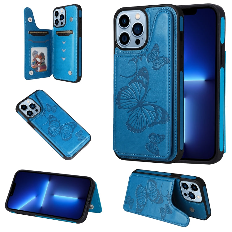 For iPhone 13 Pro Max Butterfly Embossing Pattern Shockproof Phone Case
