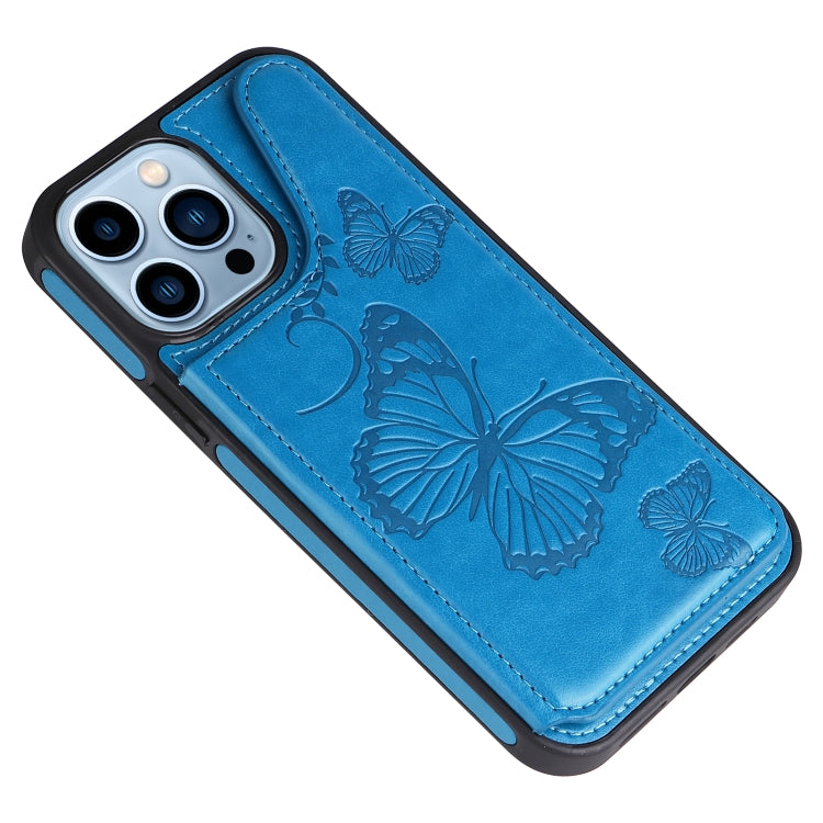 For iPhone 13 Pro Max Butterfly Embossing Pattern Shockproof Phone Case