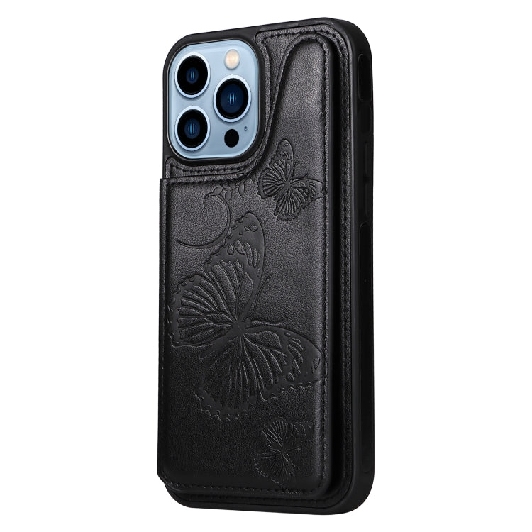 For iPhone 13 Pro Max Butterfly Embossing Pattern Shockproof Phone Case