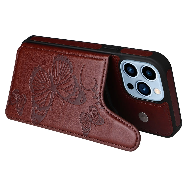 For iPhone 13 Pro Max Butterfly Embossing Pattern Shockproof Phone Case