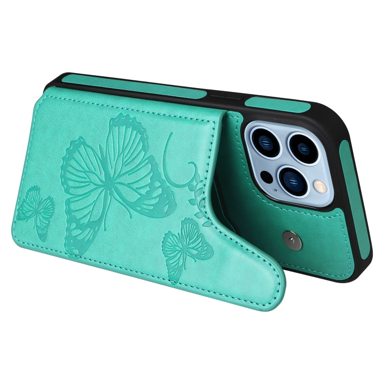 For iPhone 13 Pro Max Butterfly Embossing Pattern Shockproof Phone Case