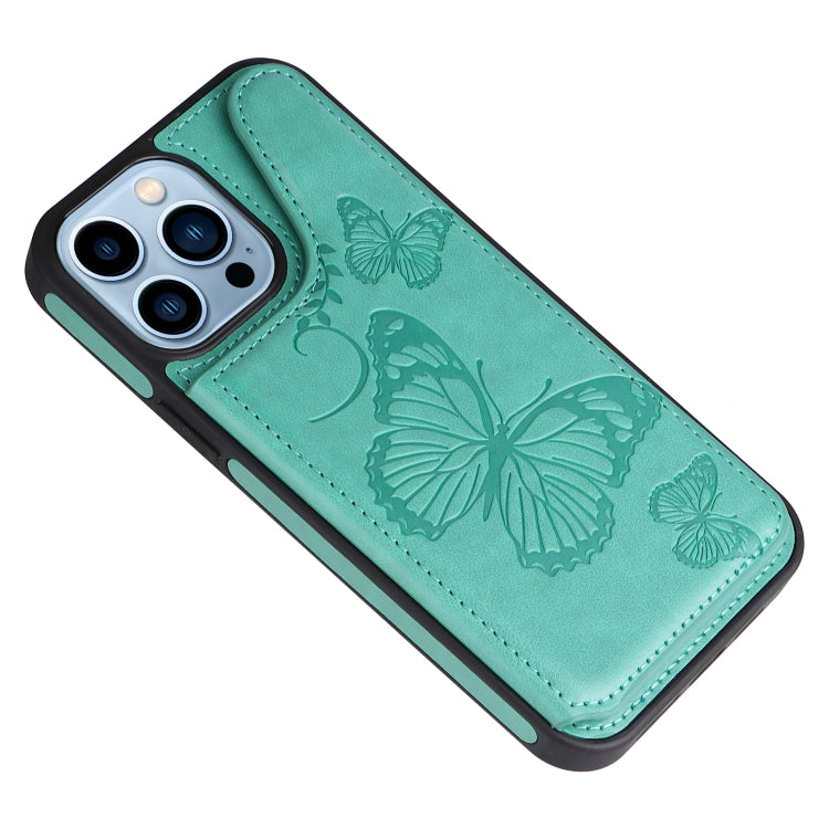 For iPhone 13 Pro Max Butterfly Embossing Pattern Shockproof Phone Case