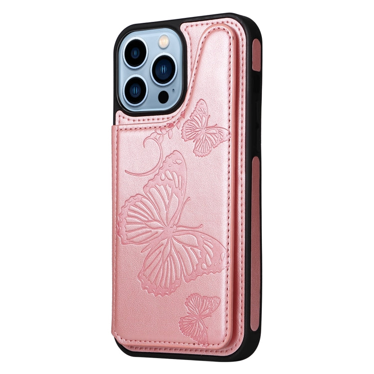 For iPhone 13 Pro Max Butterfly Embossing Pattern Shockproof Phone Case