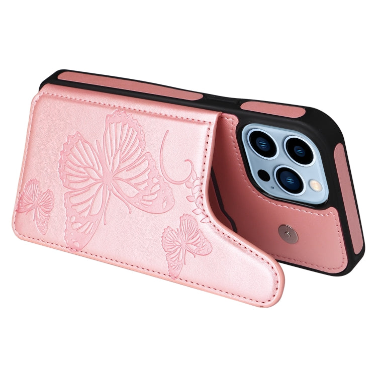 For iPhone 13 Pro Max Butterfly Embossing Pattern Shockproof Phone Case