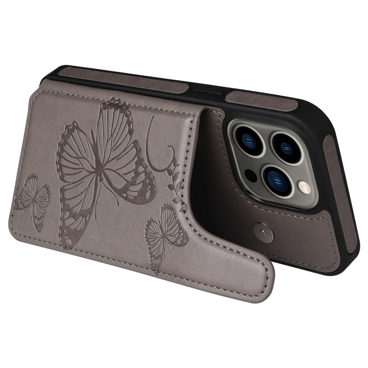 For iPhone 13 Pro Butterfly Embossing Pattern Shockproof Phone Case