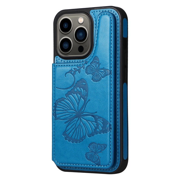 For iPhone 13 Pro Butterfly Embossing Pattern Shockproof Phone Case