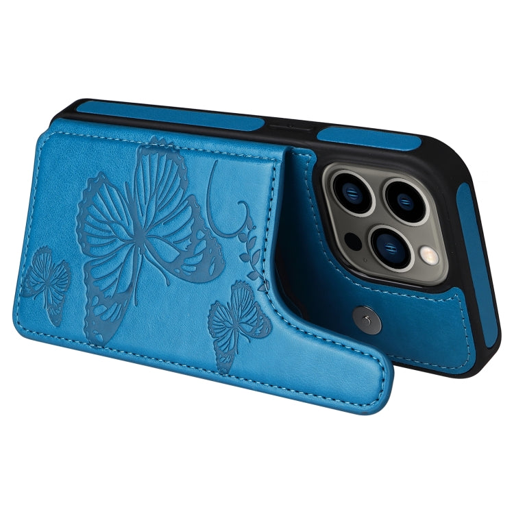 For iPhone 13 Pro Butterfly Embossing Pattern Shockproof Phone Case
