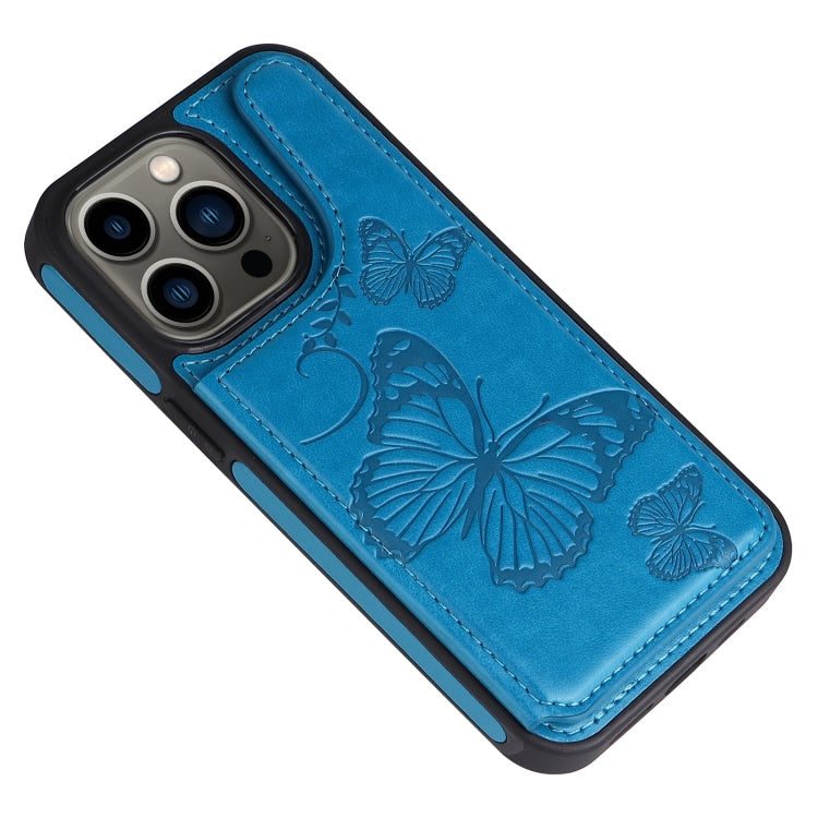 For iPhone 13 Pro Butterfly Embossing Pattern Shockproof Phone Case