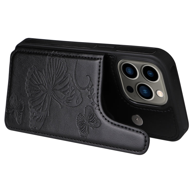 For iPhone 13 Pro Butterfly Embossing Pattern Shockproof Phone Case