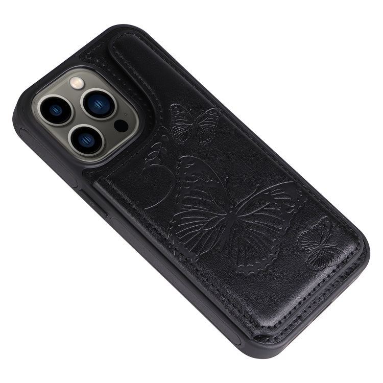 For iPhone 13 Pro Butterfly Embossing Pattern Shockproof Phone Case
