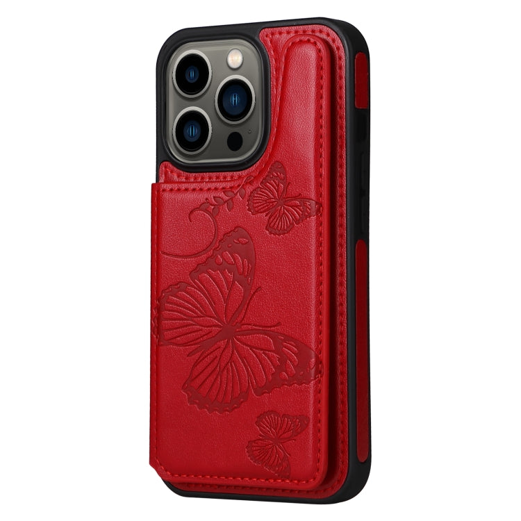 For iPhone 13 Pro Butterfly Embossing Pattern Shockproof Phone Case