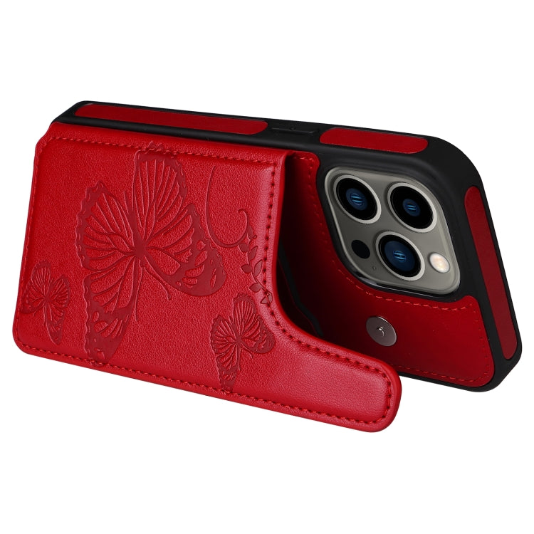 For iPhone 13 Pro Butterfly Embossing Pattern Shockproof Phone Case