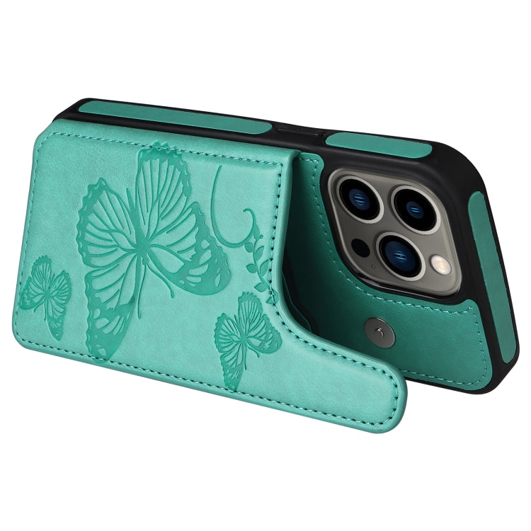 For iPhone 13 Pro Butterfly Embossing Pattern Shockproof Phone Case