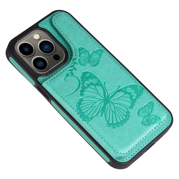For iPhone 13 Pro Butterfly Embossing Pattern Shockproof Phone Case