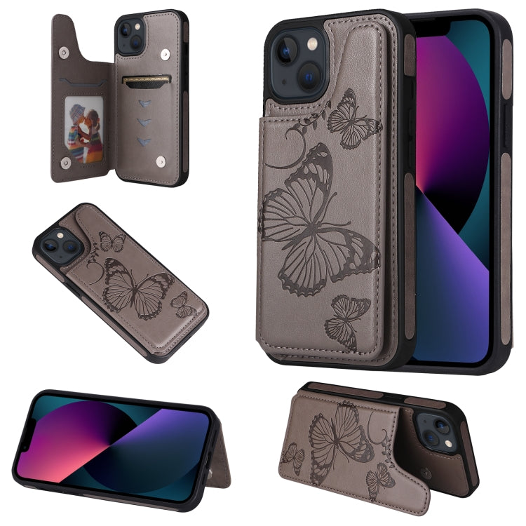 For iPhone 13 Butterfly Embossing Pattern Shockproof Phone Case
