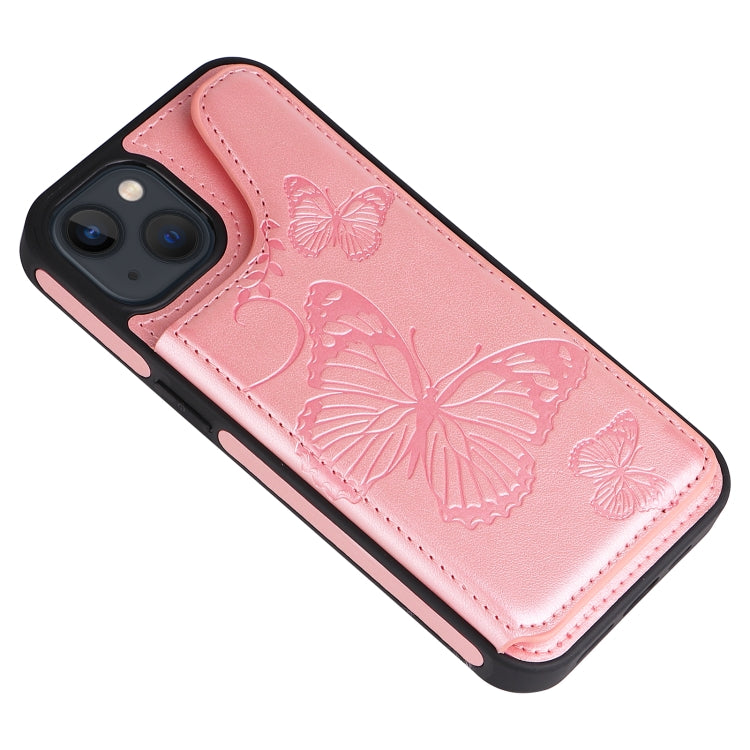For iPhone 13 Butterfly Embossing Pattern Shockproof Phone Case