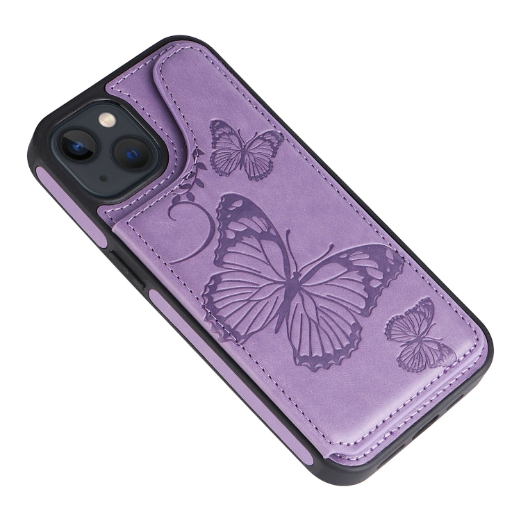 For iPhone 13 mini Butterfly Embossing Pattern Shockproof Phone Case