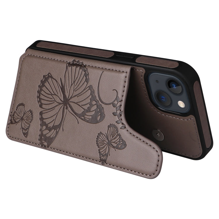 For iPhone 13 mini Butterfly Embossing Pattern Shockproof Phone Case