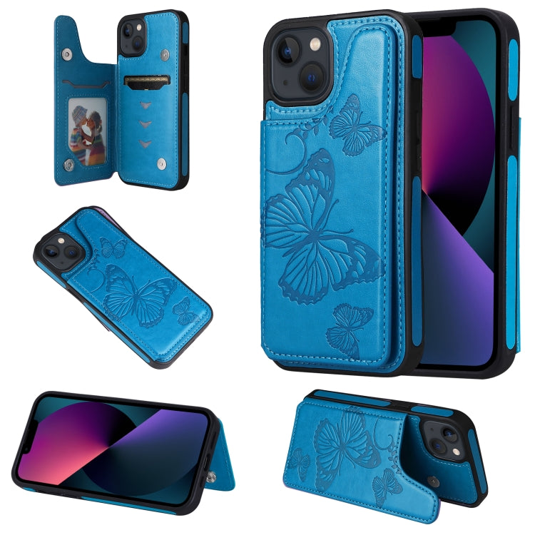 For iPhone 13 mini Butterfly Embossing Pattern Shockproof Phone Case