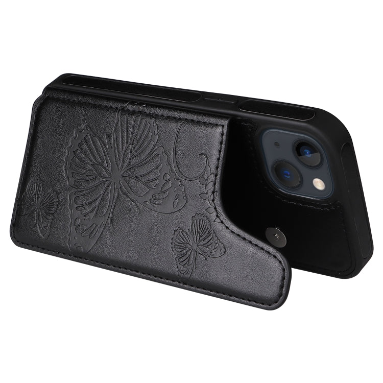 For iPhone 13 mini Butterfly Embossing Pattern Shockproof Phone Case