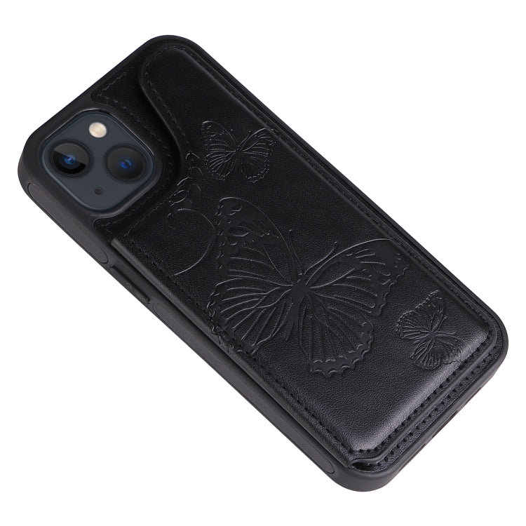 For iPhone 13 mini Butterfly Embossing Pattern Shockproof Phone Case