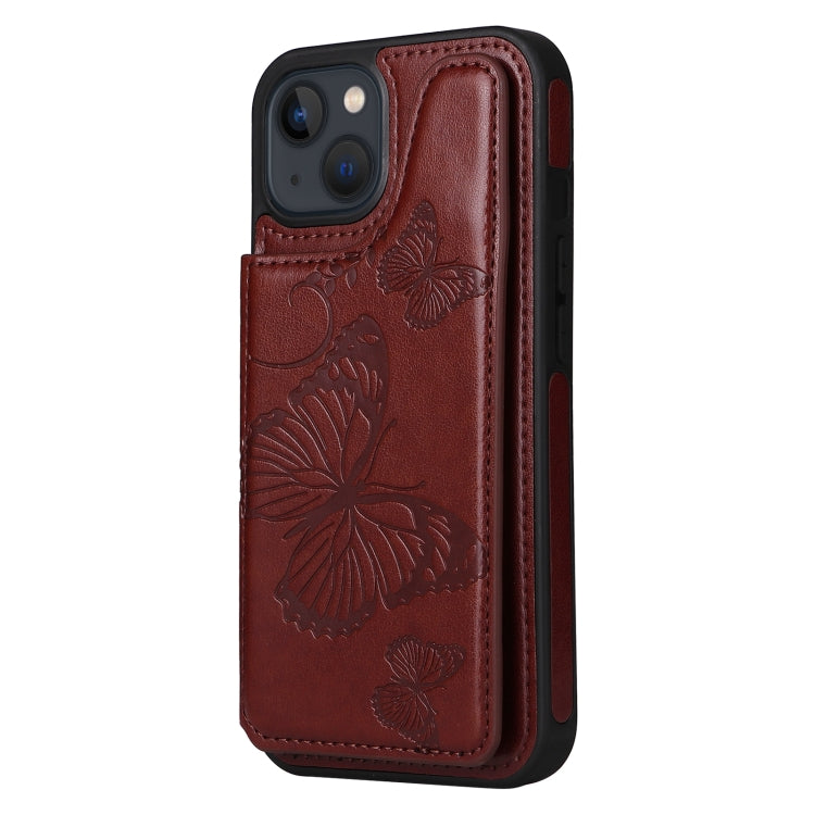 For iPhone 13 mini Butterfly Embossing Pattern Shockproof Phone Case