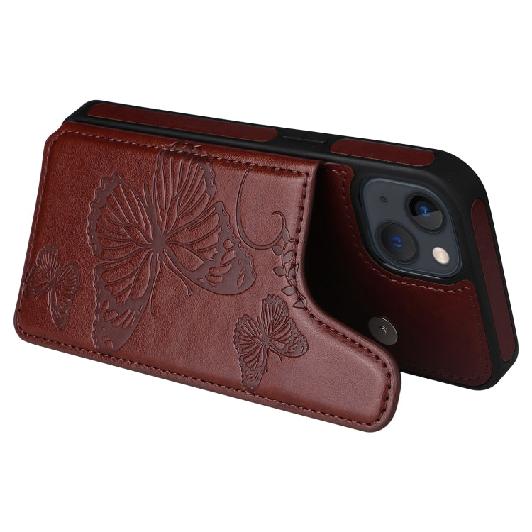 For iPhone 13 mini Butterfly Embossing Pattern Shockproof Phone Case