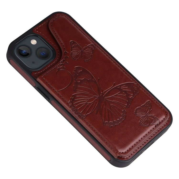 For iPhone 13 mini Butterfly Embossing Pattern Shockproof Phone Case