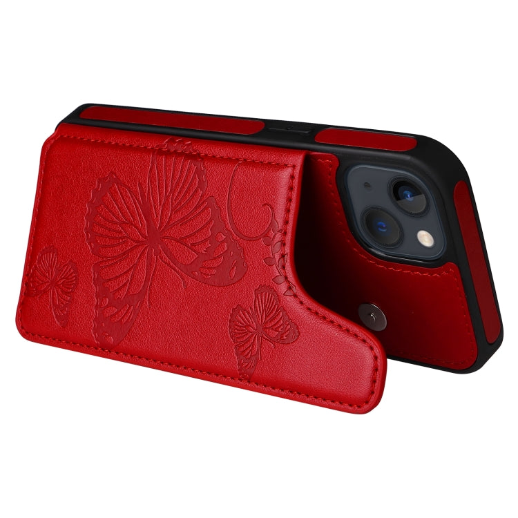 For iPhone 13 mini Butterfly Embossing Pattern Shockproof Phone Case