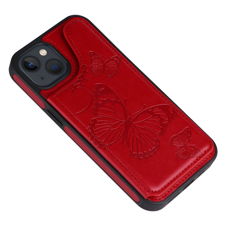 For iPhone 13 mini Butterfly Embossing Pattern Shockproof Phone Case