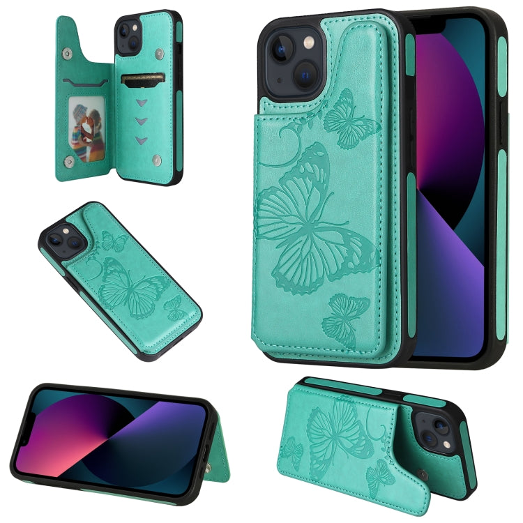 For iPhone 13 mini Butterfly Embossing Pattern Shockproof Phone Case