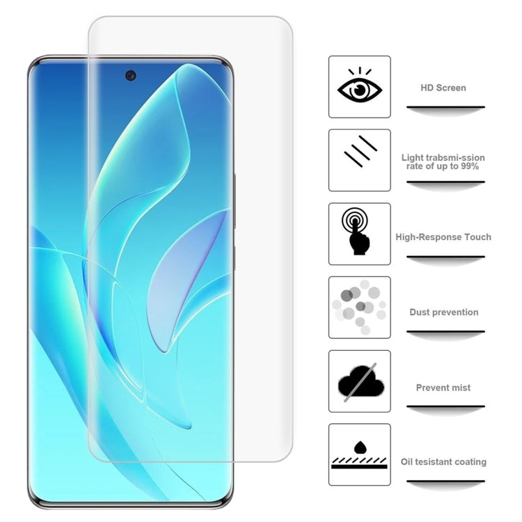 2 PCS 3D Curved Silk-screen PET Full Coverage Protective Film For Honor 60 Pro(Transparent)