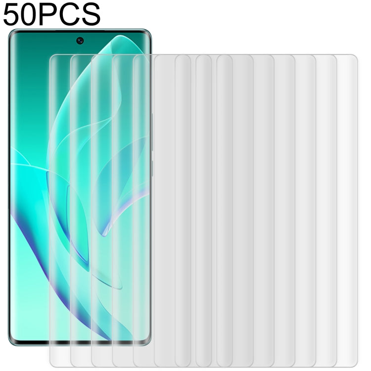 50 PCS 3D Curved Silk-screen PET Full Coverage Protective Film For Honor 60 / 60 SE(Transparent)