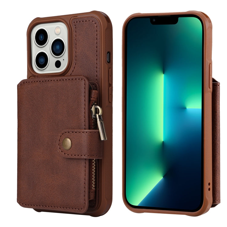 For iPhone 13 Pro Zipper Shockproof Protective Phone Case