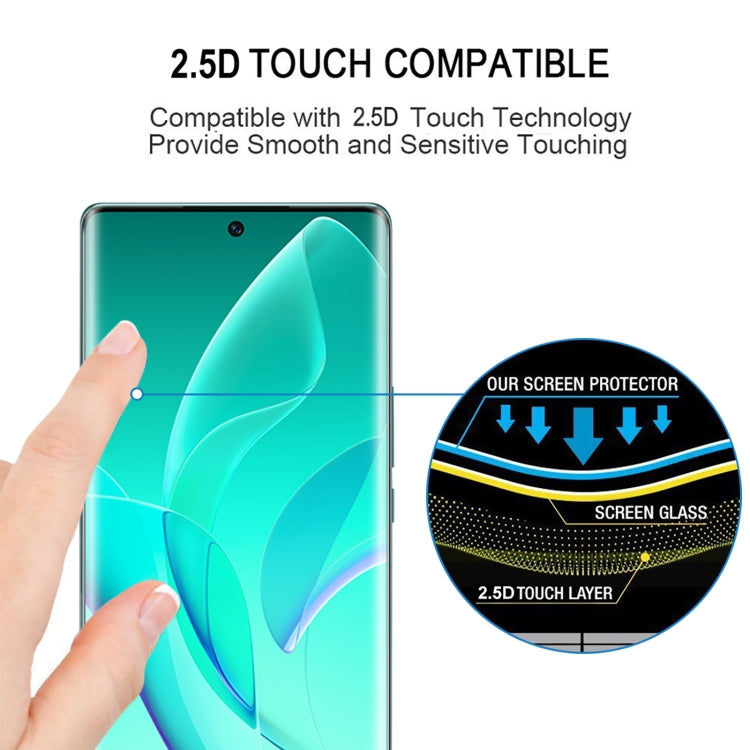 Edge Glue 3D Curved Edge Full Screen Tempered Glass Film For Honor 60 / 60 SE(Black)