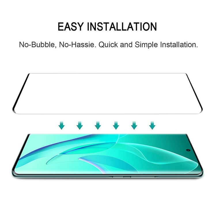 Edge Glue 3D Curved Edge Full Screen Tempered Glass Film For Honor 60 / 60 SE(Black)
