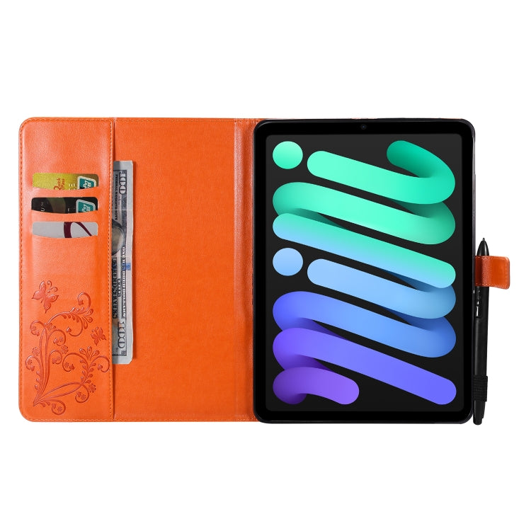Pressed Printing Butterfly Pattern Horizontal Flip Leather Tablet Case For iPad mini 6
