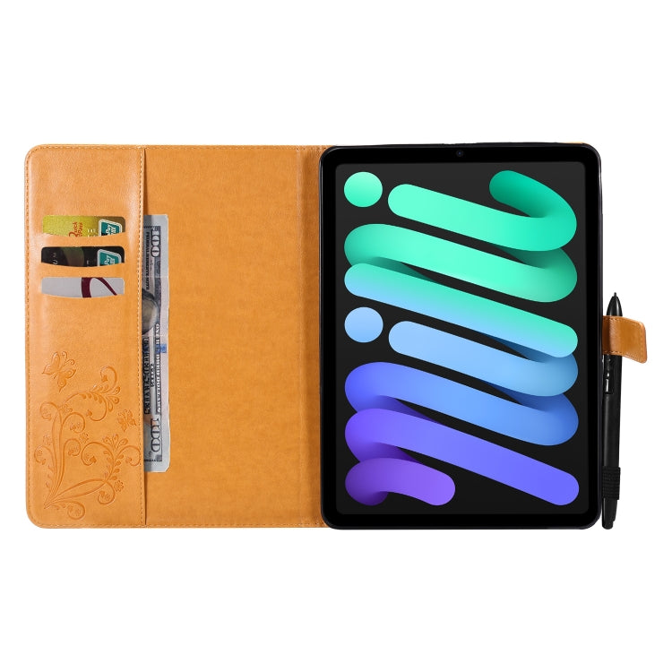 Pressed Printing Butterfly Pattern Horizontal Flip Leather Tablet Case For iPad mini 6