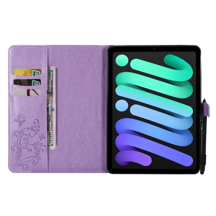 Pressed Printing Butterfly Pattern Horizontal Flip Leather Tablet Case For iPad mini 6